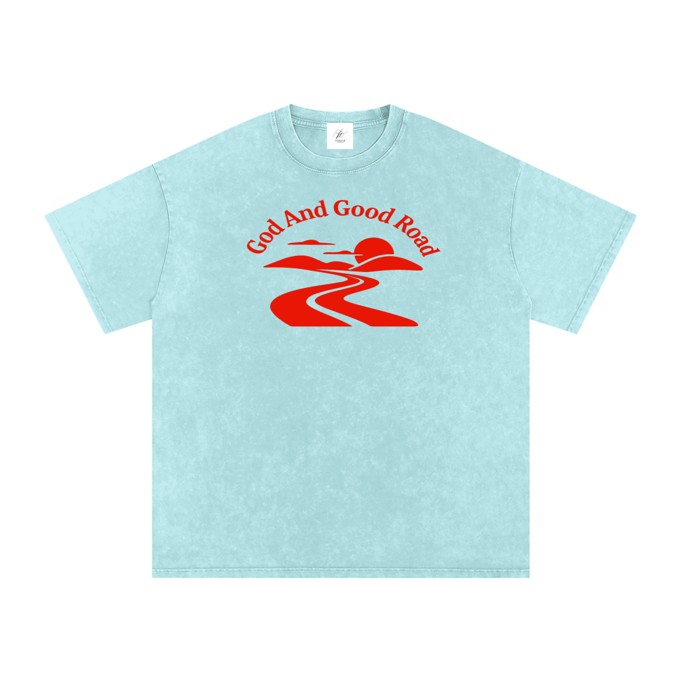 FZ Unisex Acid Wash Good Road Oversize Tee