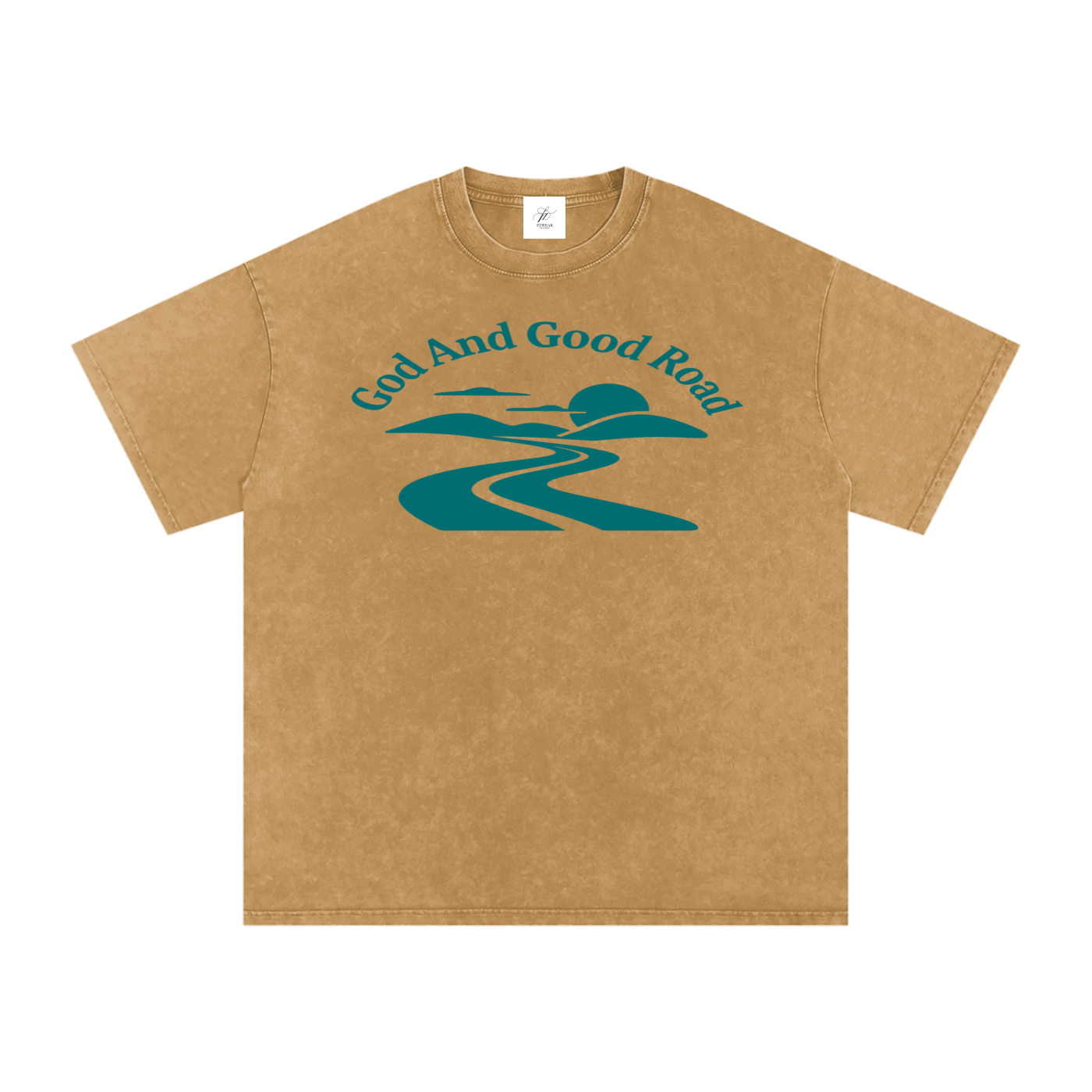 FZ Unisex Acid Wash Good Road Oversize Tee