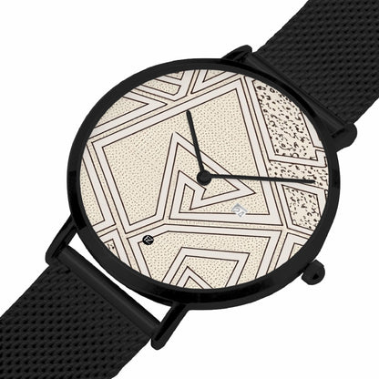 FZ Unisex African Print Stainless Steel Perpetual Calendar Quartz Watch