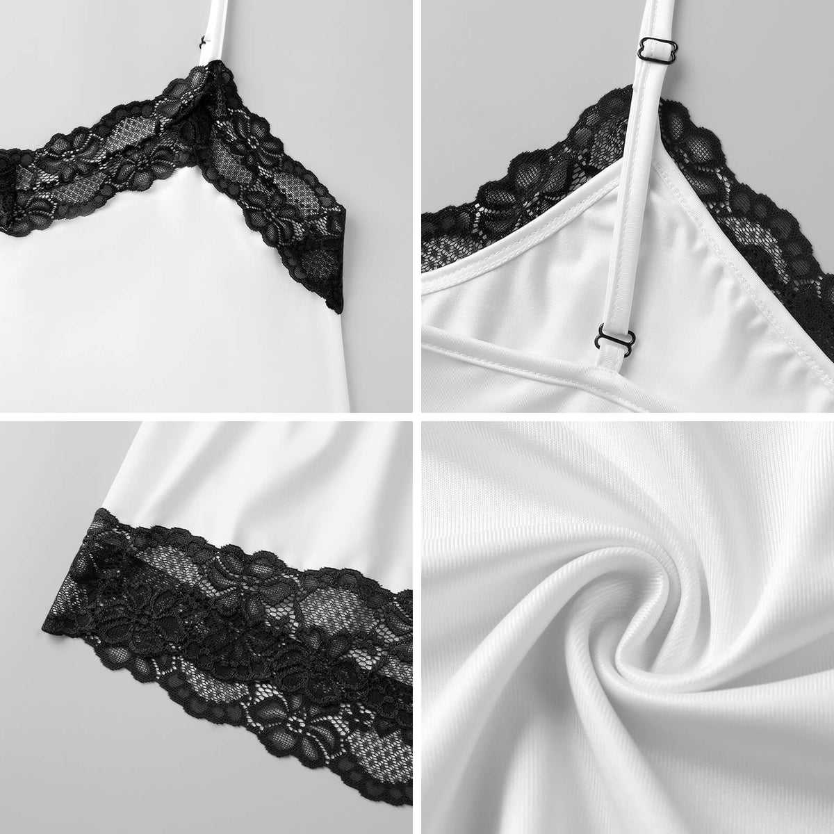 Custom Women Lace V Neck Spaghetti Strap Camisole Shorts Pajama Set