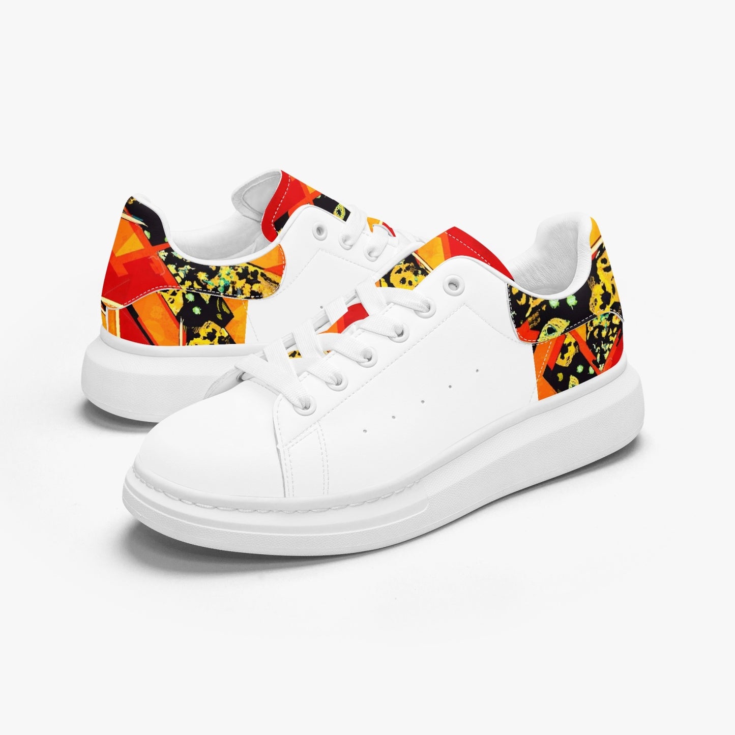 FZ Unisex African Print Leather Oversized Sneakers - FZwear