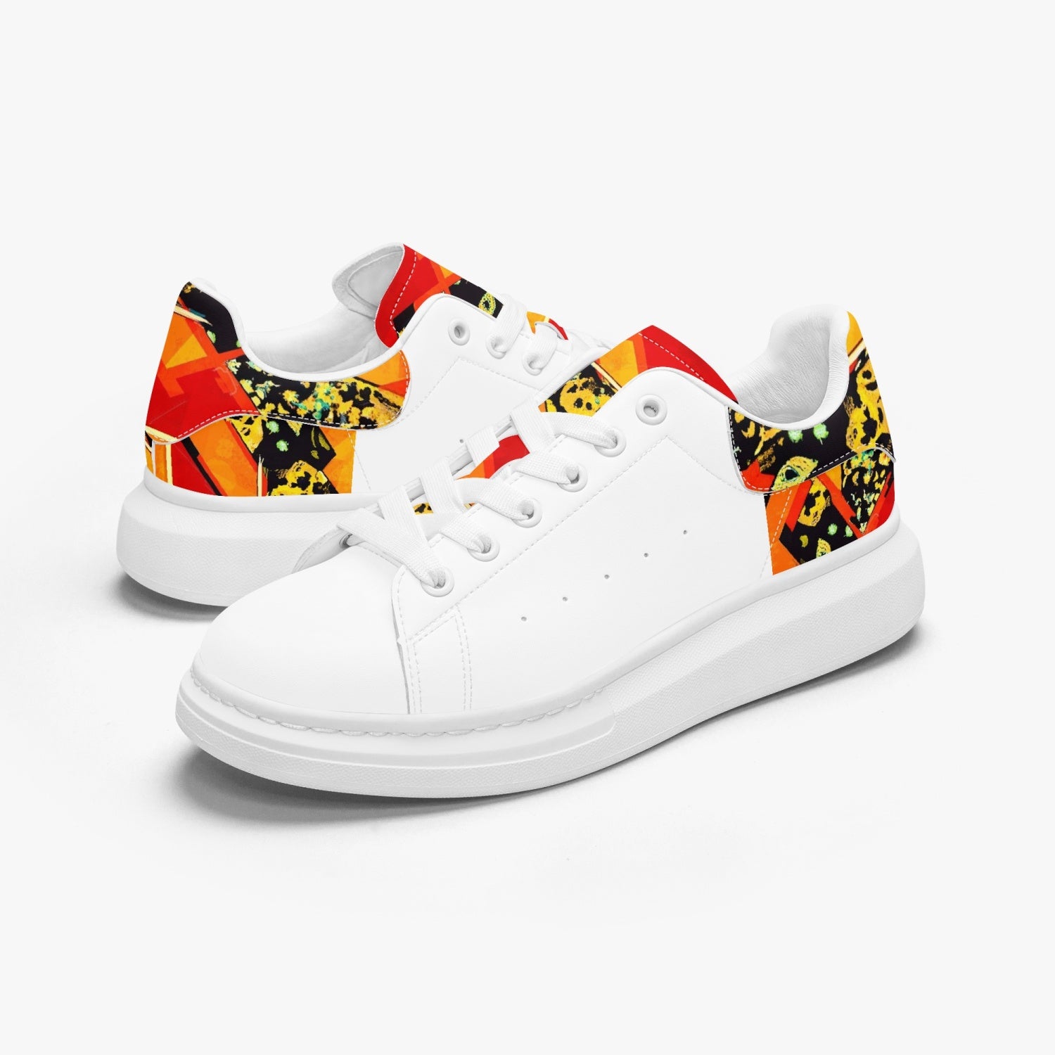 FZ Unisex African Print Leather Oversized Sneakers - FZwear