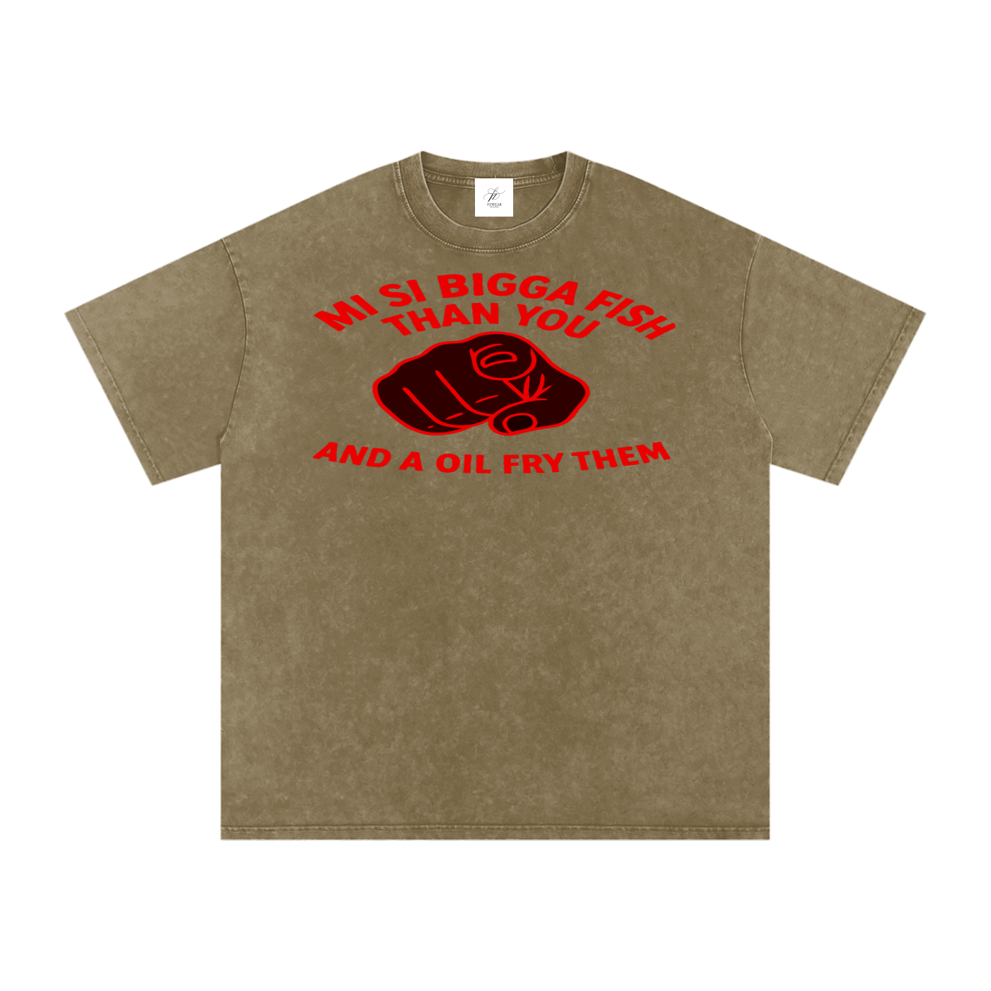 FZ Unisex Acid Wash Fry Oversize Tee