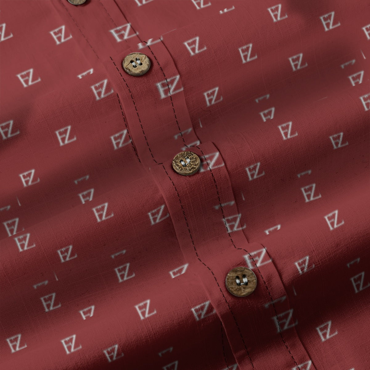 FZ Men's Casual Lapel Long Sleeve Cotton Shirt