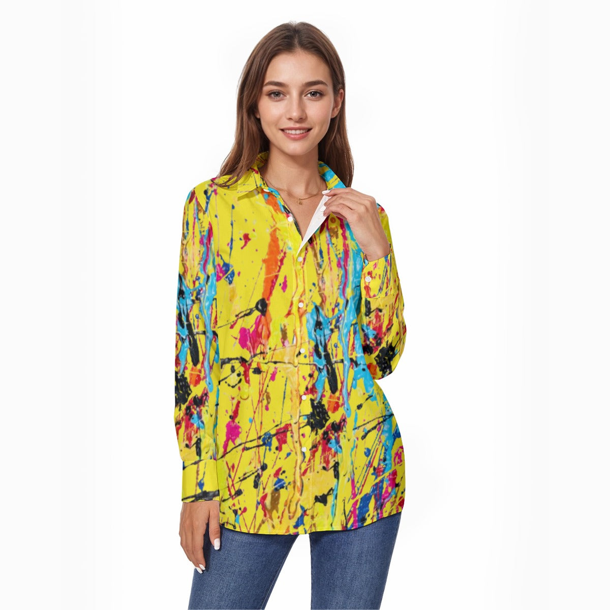 FZ Women's Button Down Work Shirt Top
