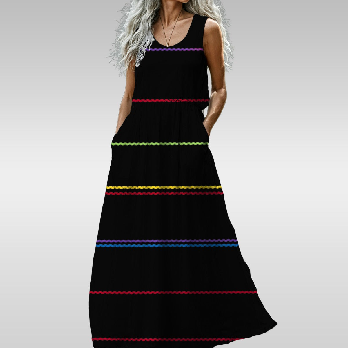 FZ Women’s Regular and Plus Size Sleeveless Maxi Dress