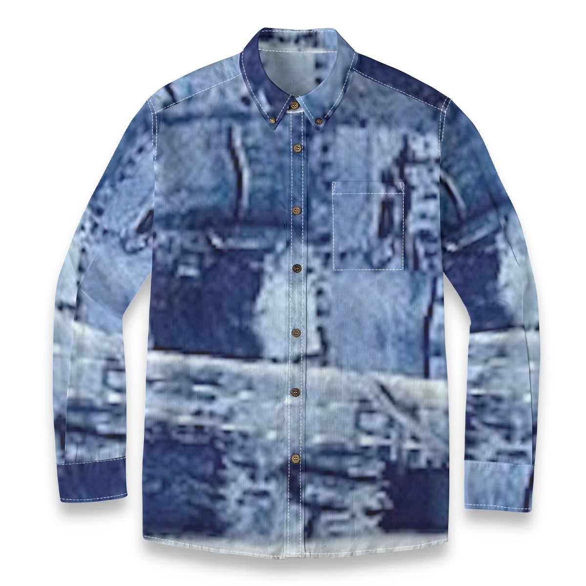 FZ Men's Casual Lapel Long Sleeve Cotton Dress Shirt