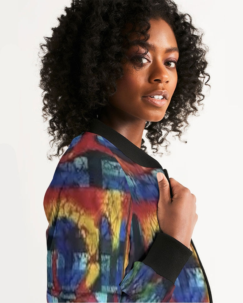 FZ AFRICAN ABSTRACT PRINT Women's Bomber Jacket