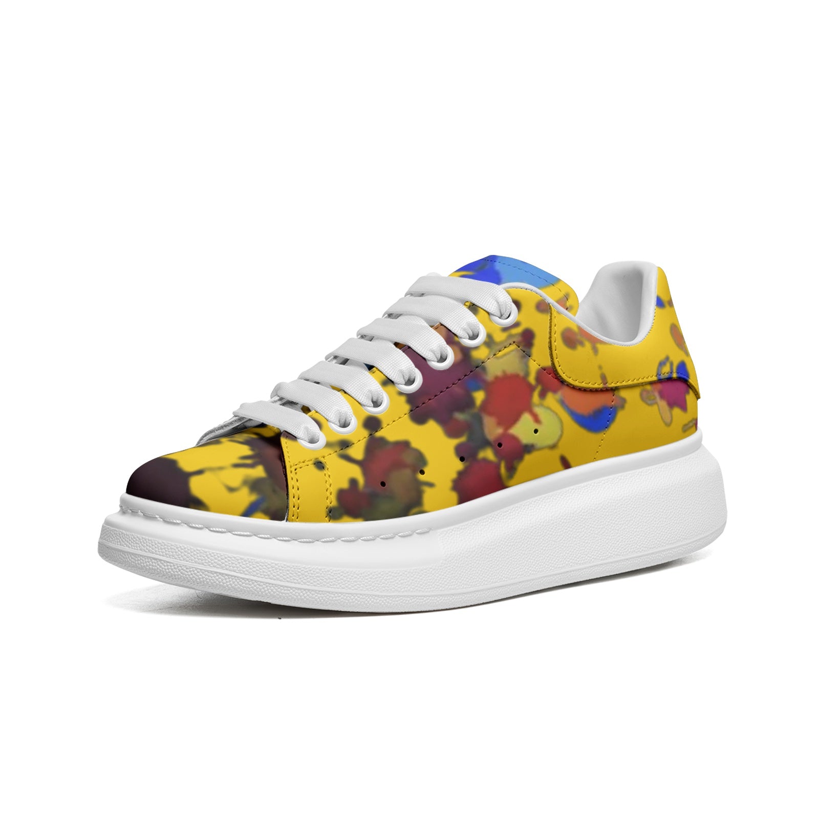 FZ Unisex Non Slip Lace Up Faux Leather Sneakers