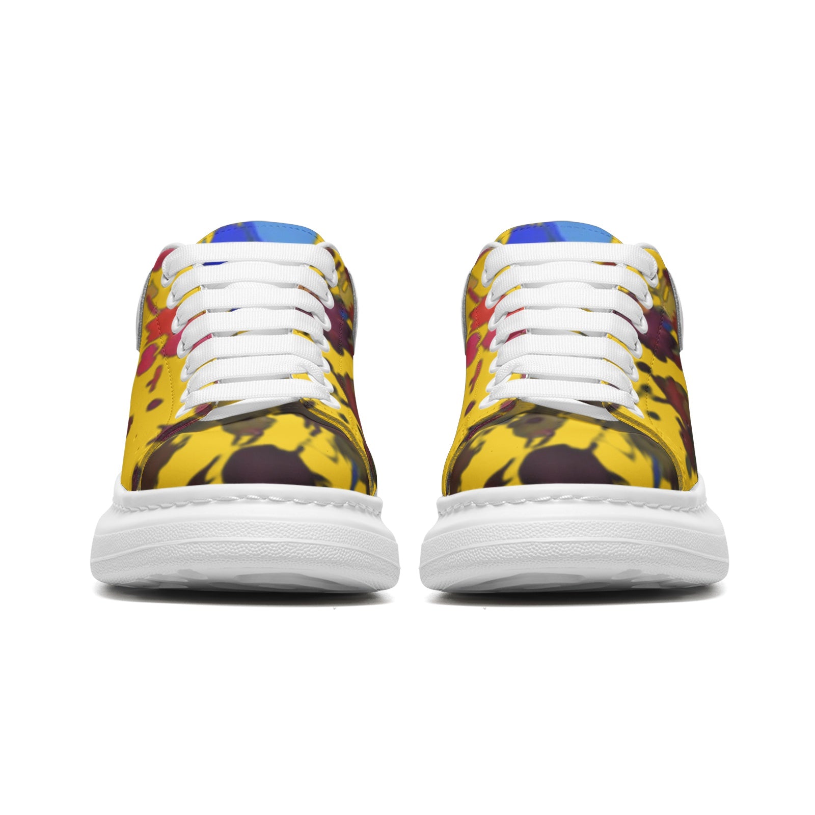 FZ Unisex Non Slip Lace Up Faux Leather Sneakers