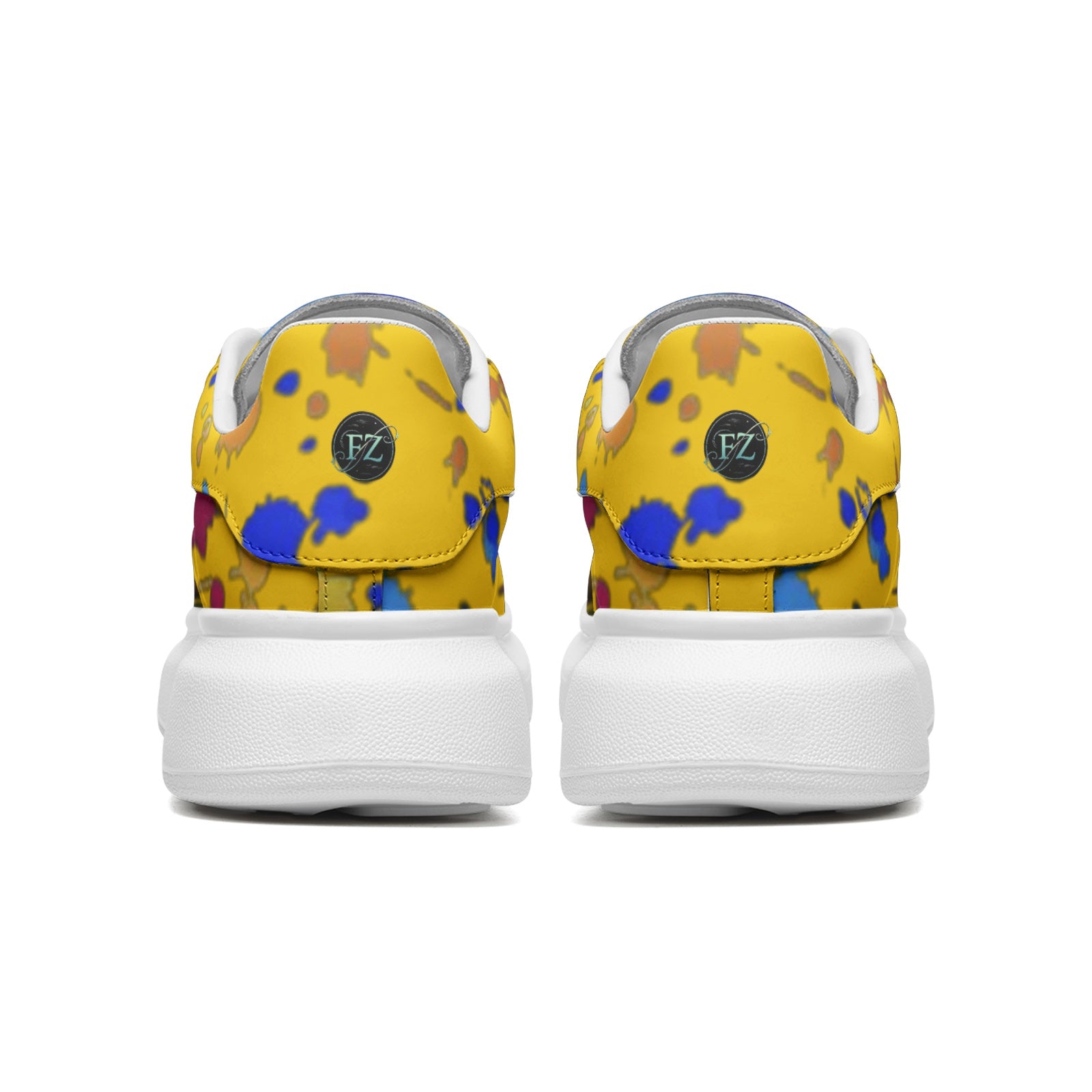 FZ Unisex Non Slip Lace Up Faux Leather Sneakers