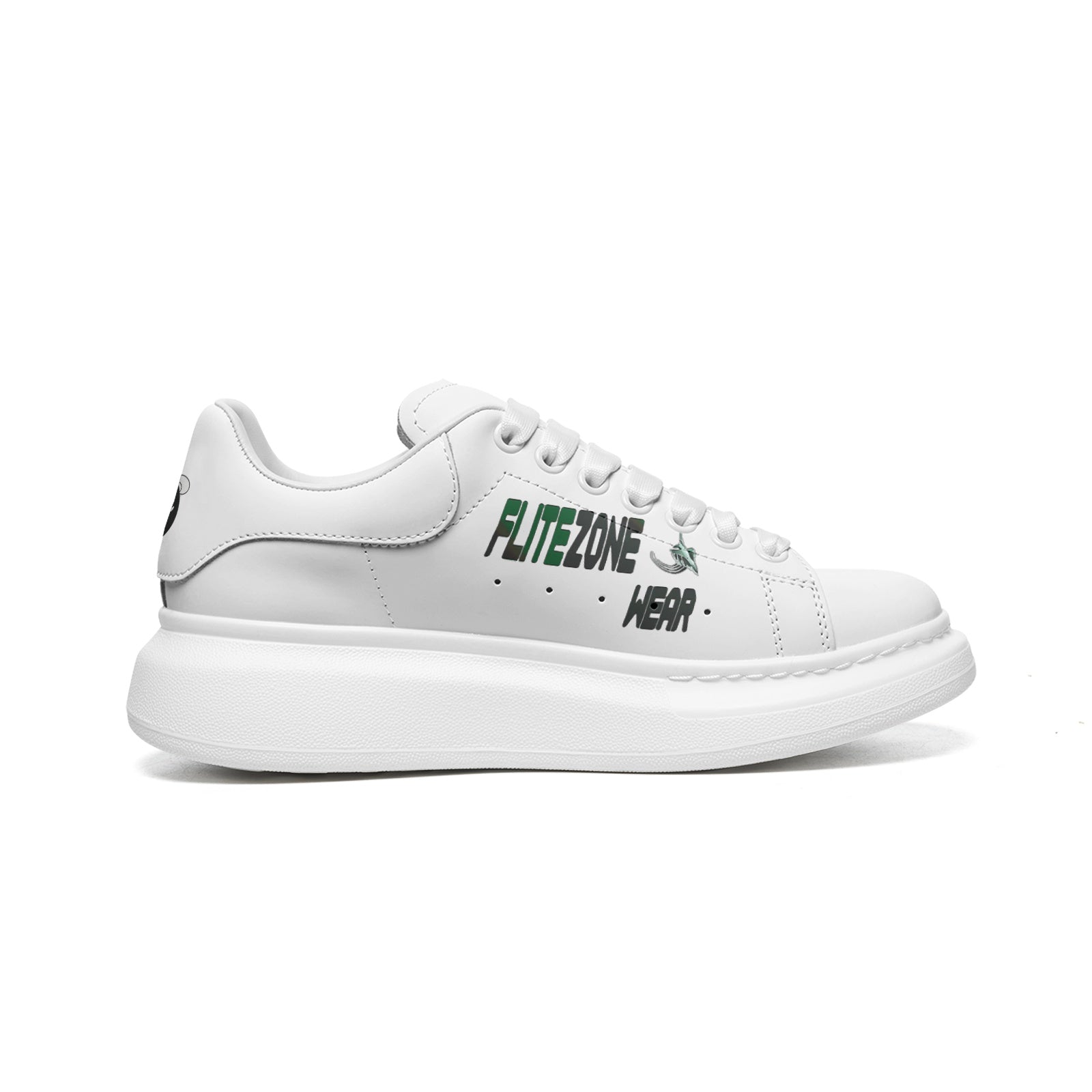 FZ Unisex Non Slip Lace Up Faux Leather Sneakers