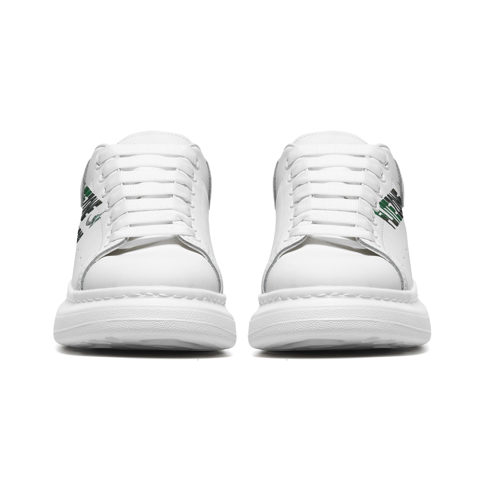 FZ Unisex Non Slip Lace Up Faux Leather Sneakers