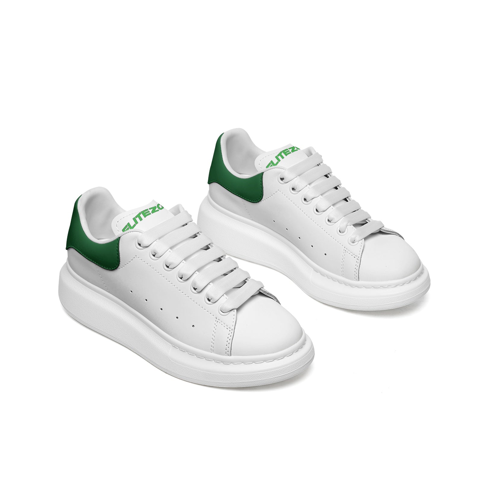 FZ Unisex Non Slip Lace Up Faux Leather Sneakers