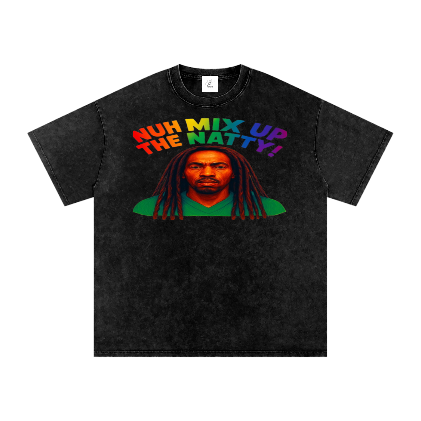FZ Unisex Acid Wash Rasta Oversize Tee