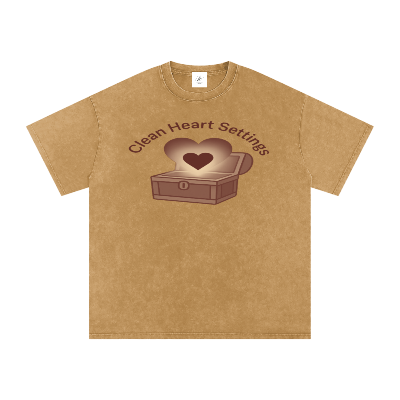 FZ Unisex Acid Wash Clean Heart Oversize Tee