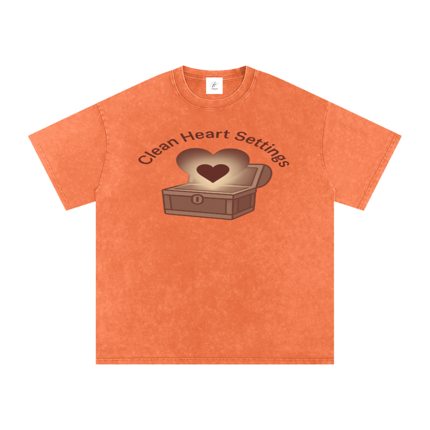 FZ Unisex Acid Wash Clean Heart Oversize Tee