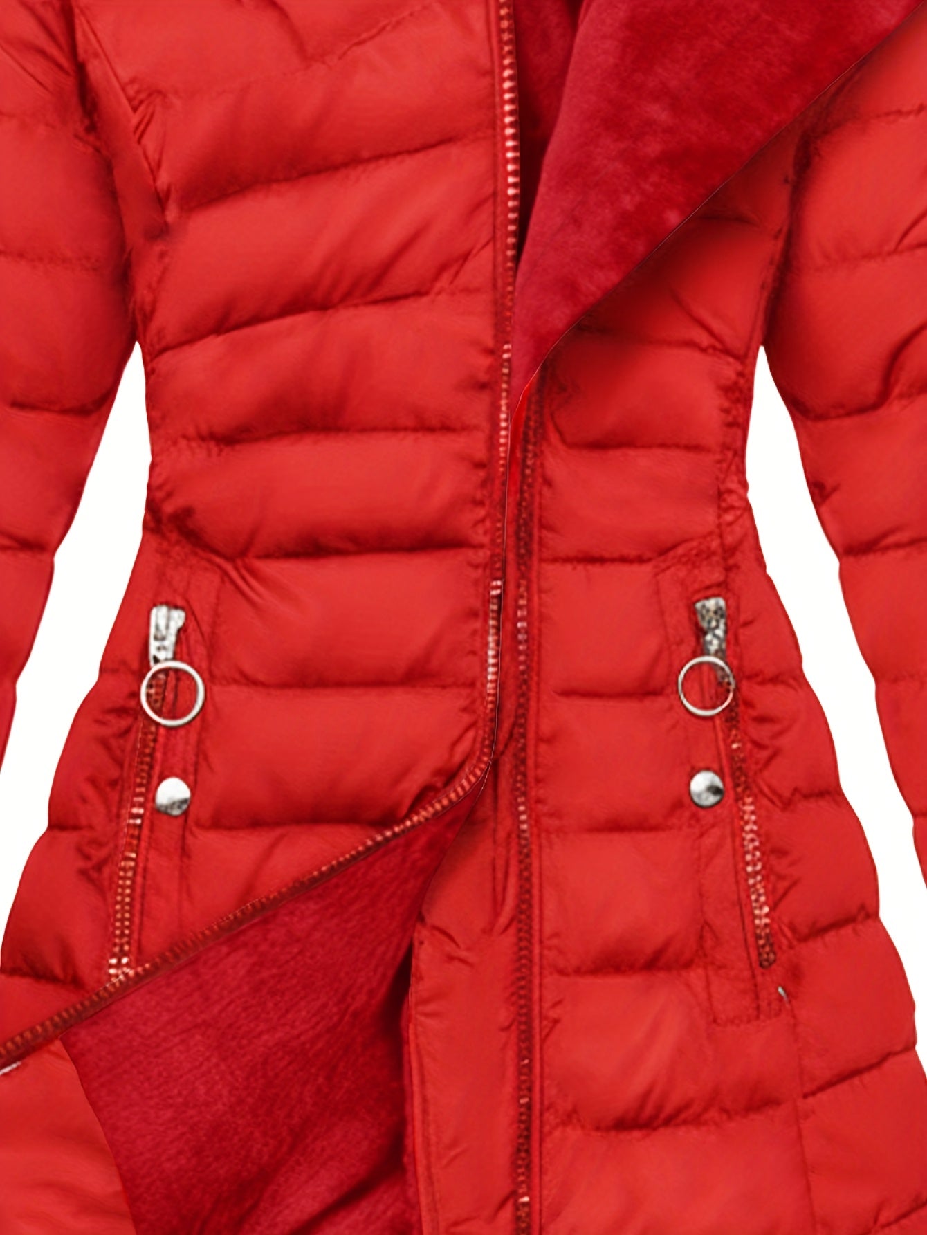 FZ Women's Zip Long Sleeve Slim Fit Faux Edge Mid-Length Lightweight Jacket