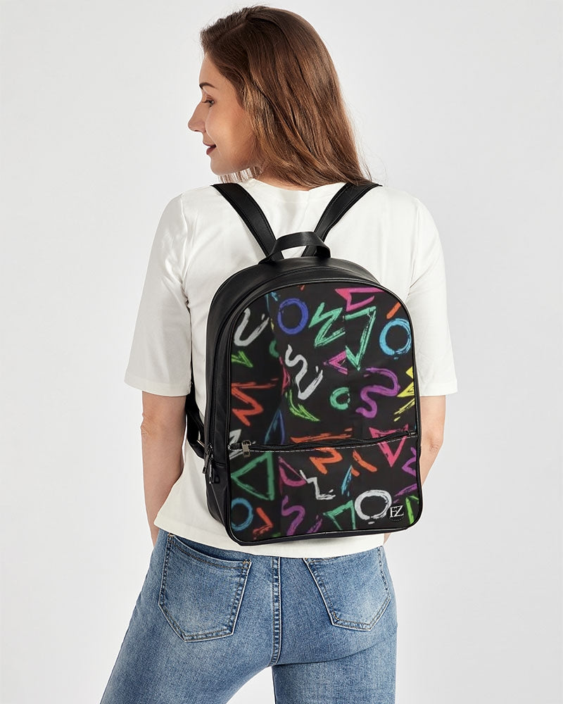 FZ AFRICAN ALPHA PRINT Classic Faux Leather Backpack