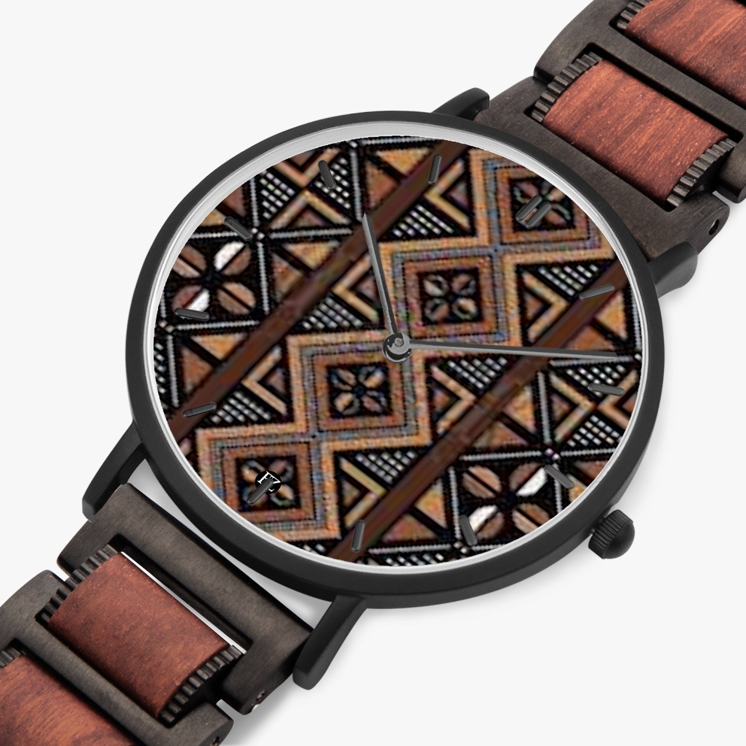 FZ Unisex African Print wooden Strap Quartz Watch - With Indicators - FZwear