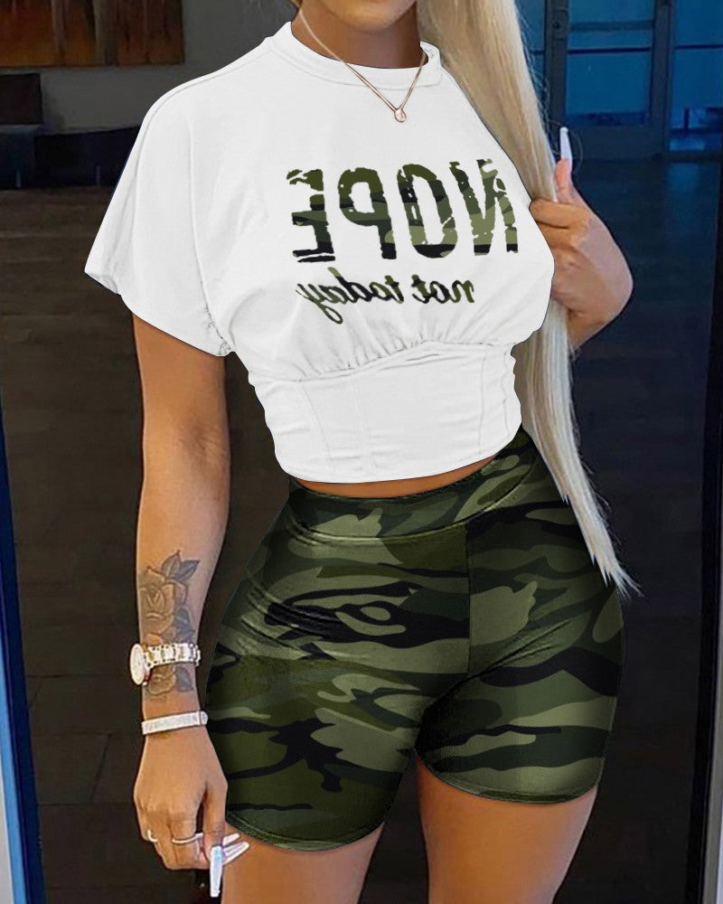 FZ Women's Print Corset Ink Splash Shorts Set - FZwear