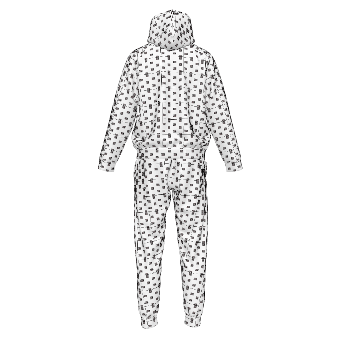 Custom Men's Zipper Hood Coat Top & Pants Set Without Pocket