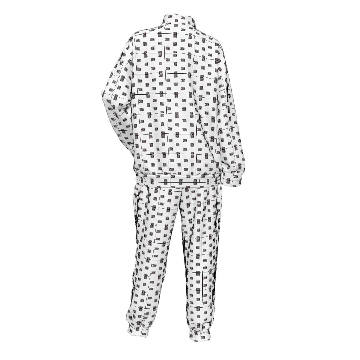 Custom Women's Lapel Sweatshirt Set with Pockets & Cuffed Ankles