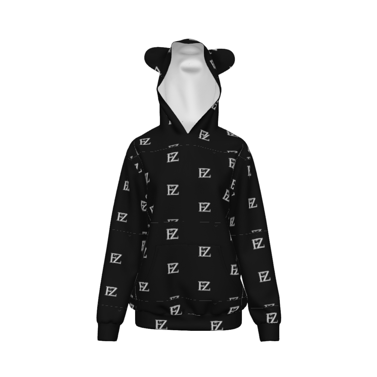Custom Women's Adult cat ear hooded sweatshirt