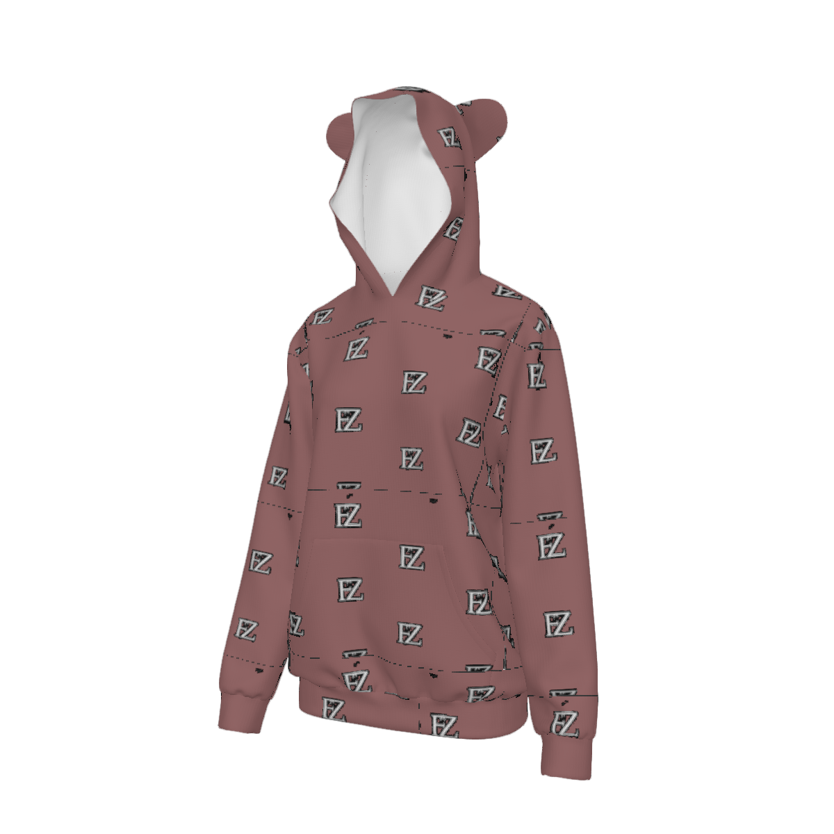 Custom Women's Adult cat ear hooded sweatshirt