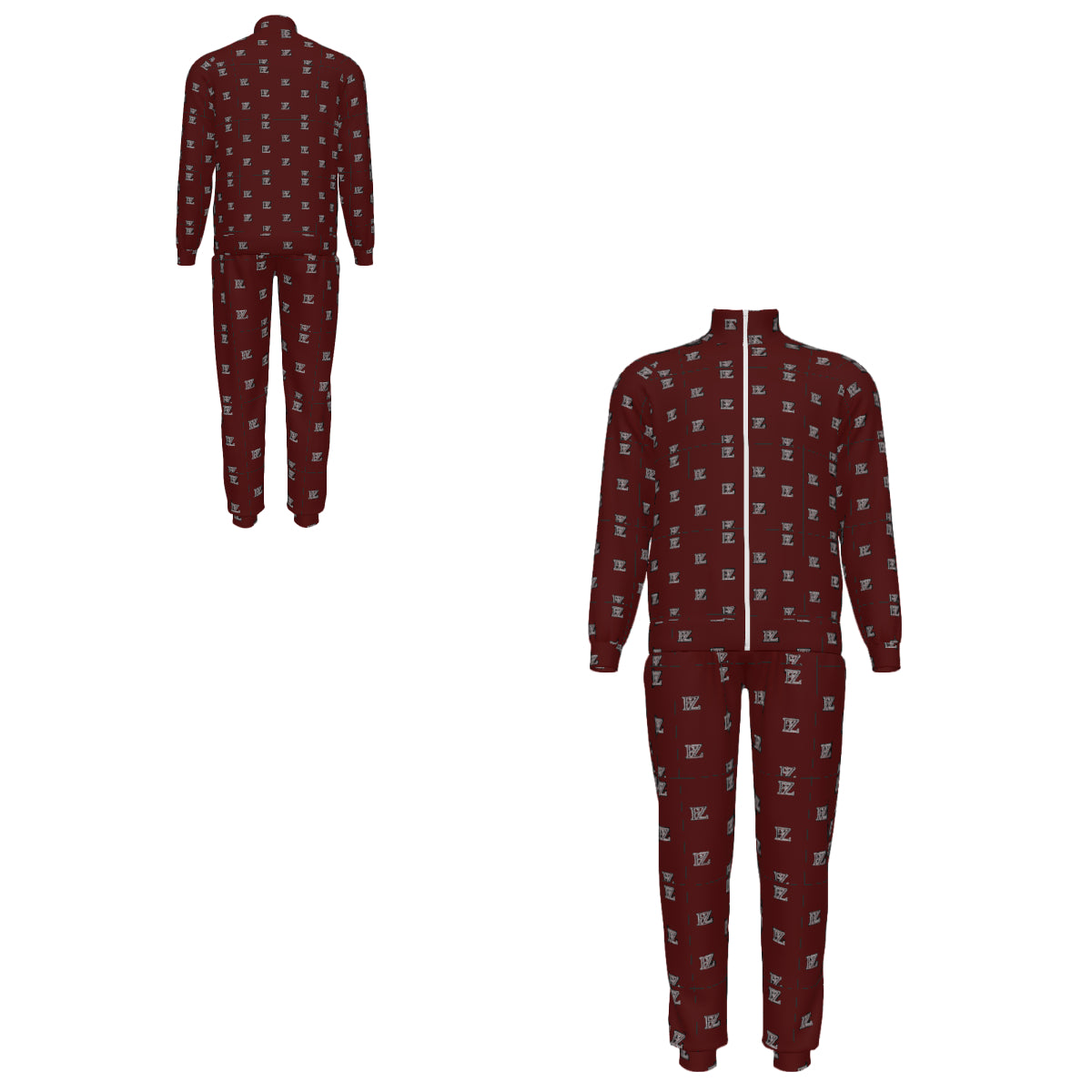 Custom Men's Stand-Up Collar Zipper Long Sleeve Hoodies Pants Sets