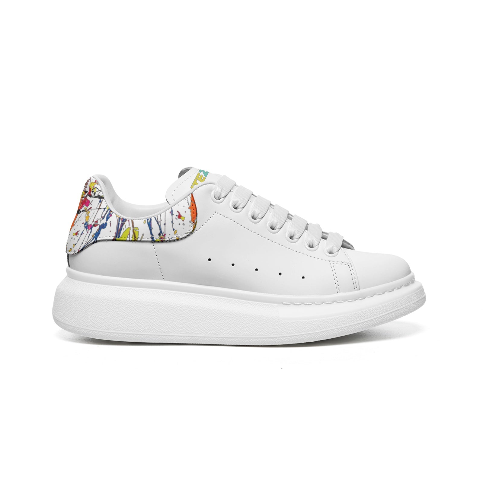 FZ Unisex Non Slip Lace Up Faux Leather Sneakers