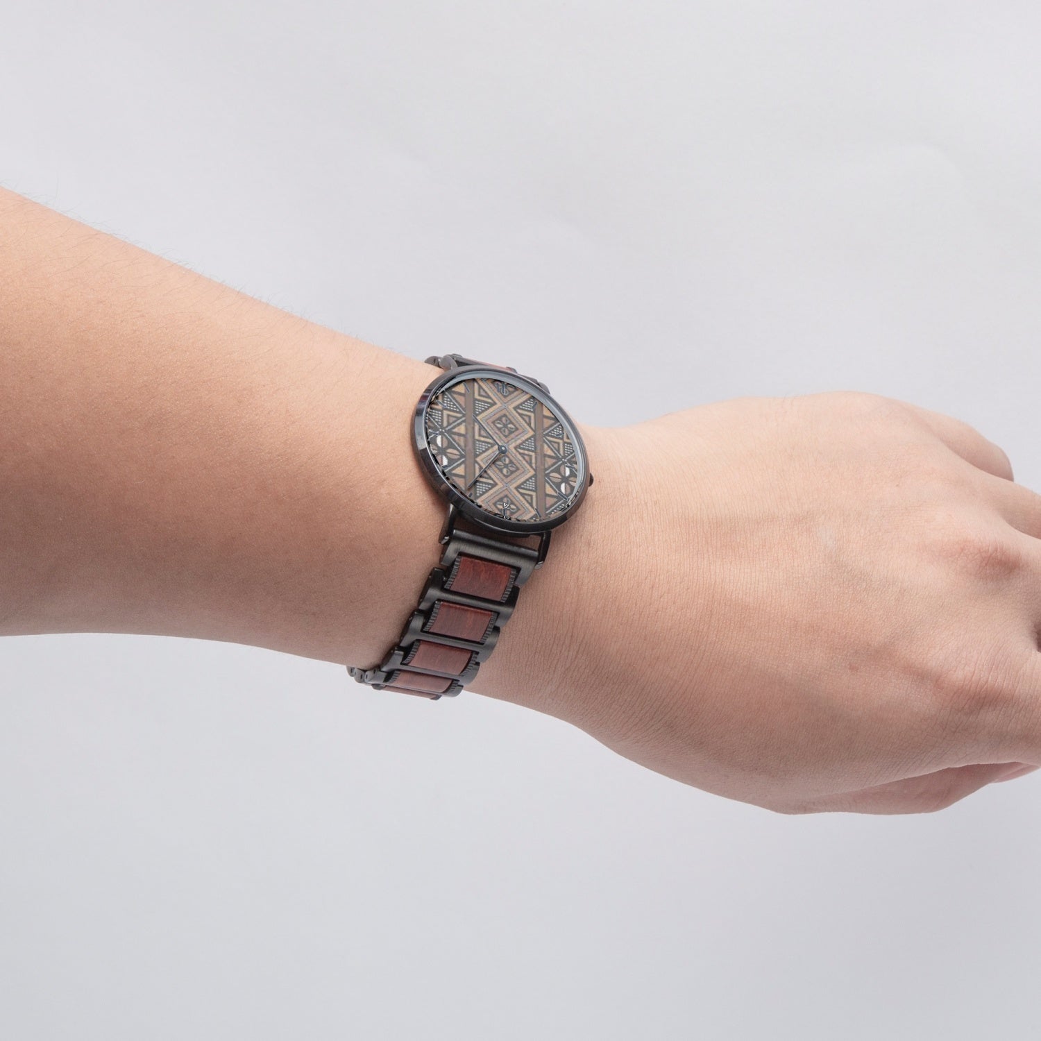 FZ Unisex African Print wooden Strap Quartz Watch - With Indicators - FZwear