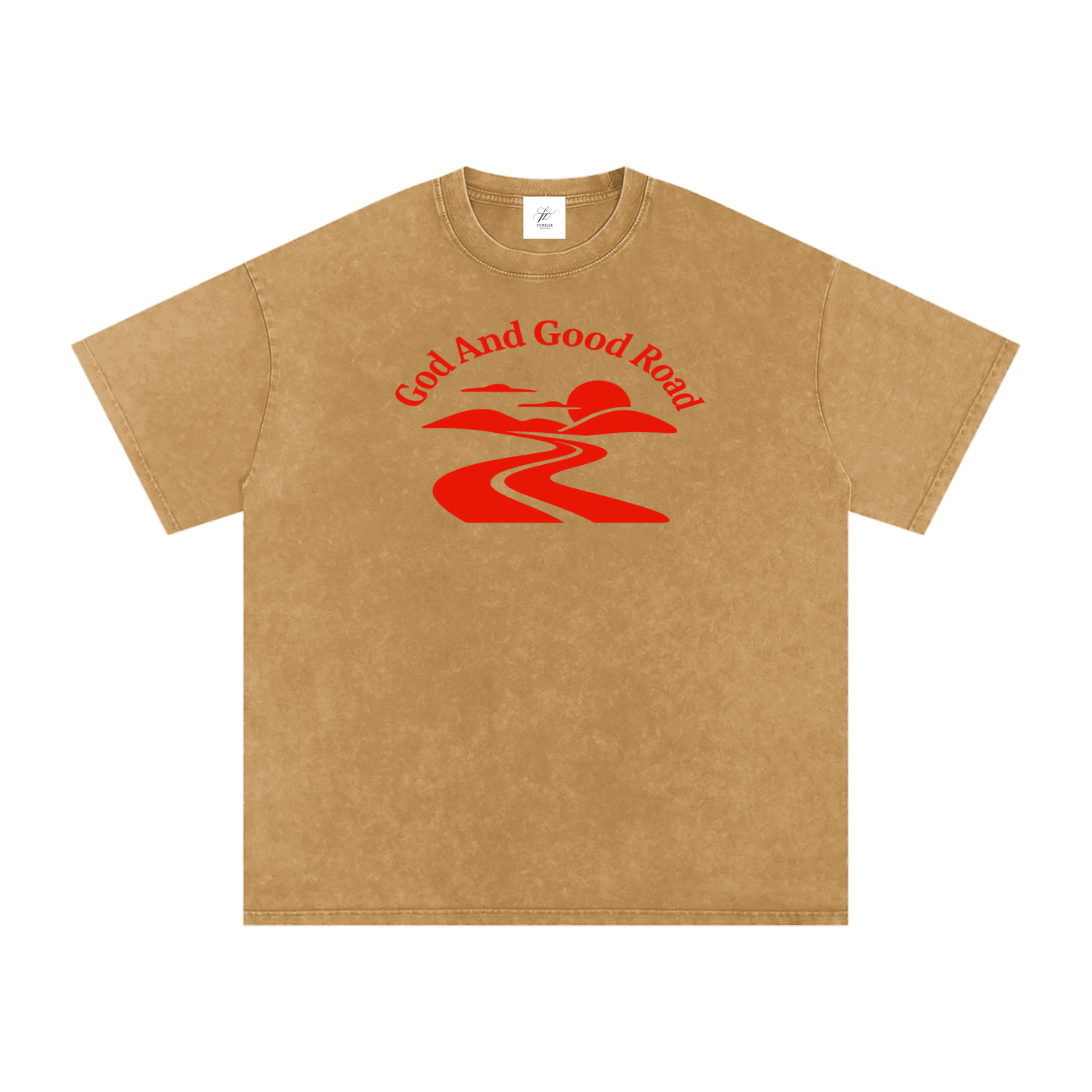 FZ Unisex Acid Wash Good Road Oversize Tee