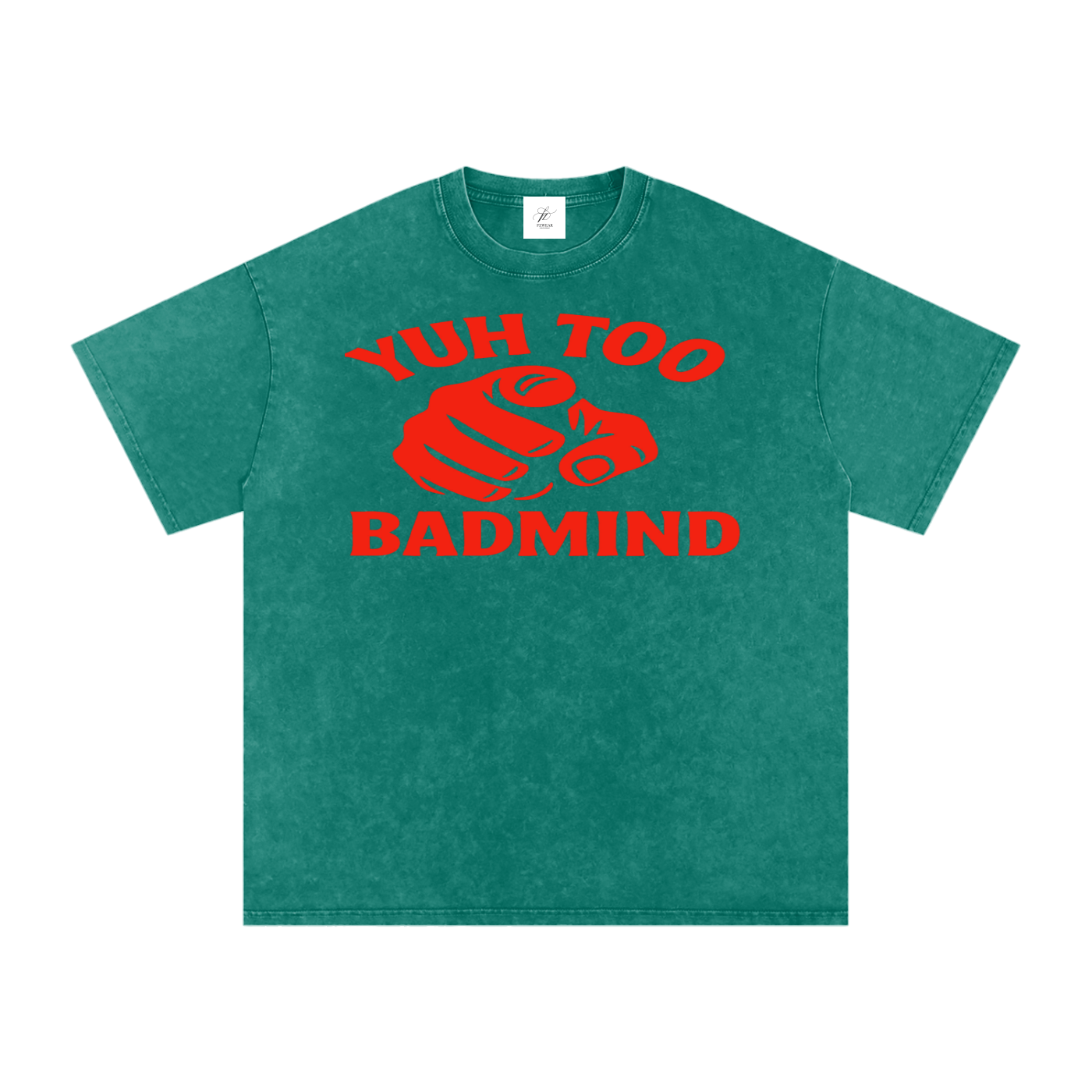 FZ Unisex Acid Wash Too Badmind Oversize Tee