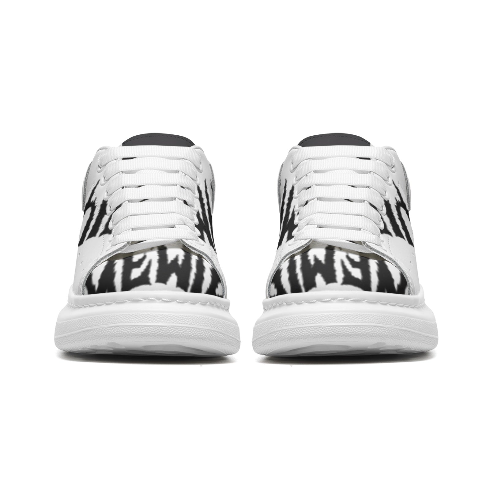 FZ Unisex Non Slip Lace Up Faux Leather Sneakers