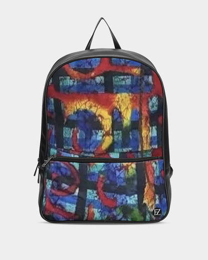 FZ AFRICAN ABSTRACT PRINT Classic Faux Leather Backpack