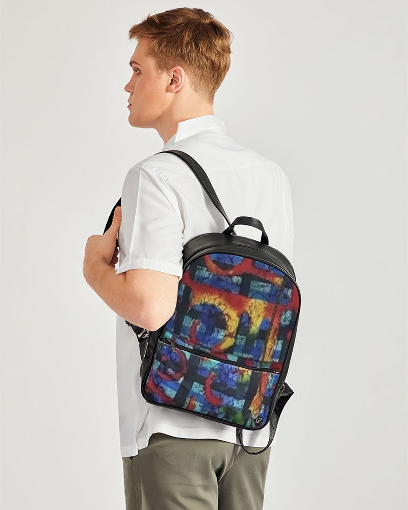 FZ AFRICAN ABSTRACT PRINT Classic Faux Leather Backpack - FZwear