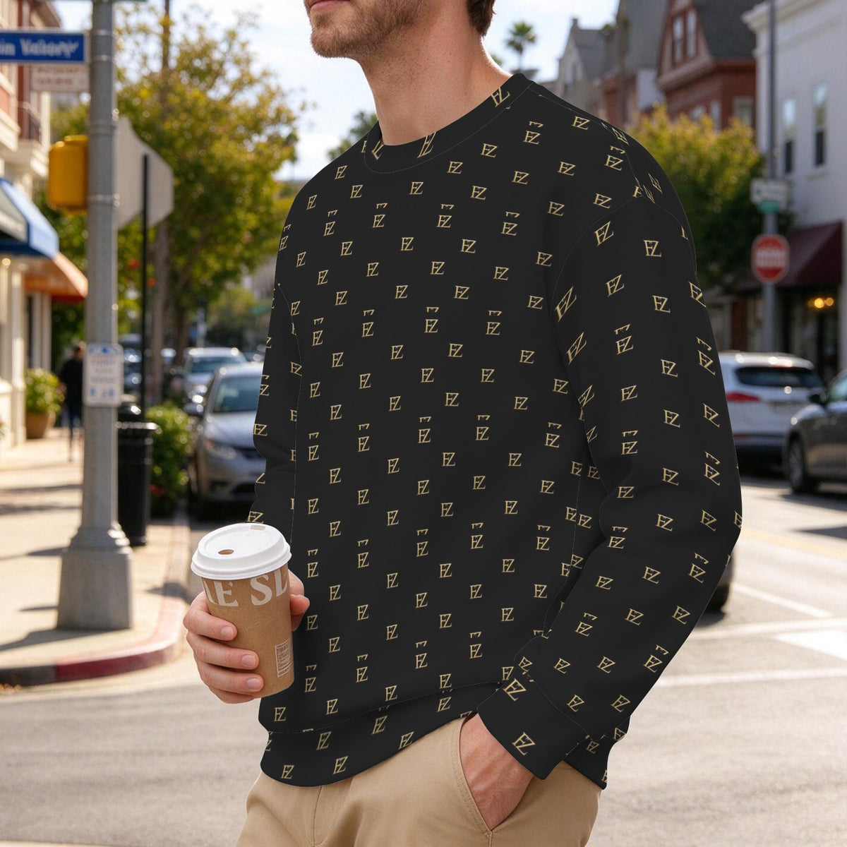 FZ Men's Original Monogram Crewneck Sweater Pullover