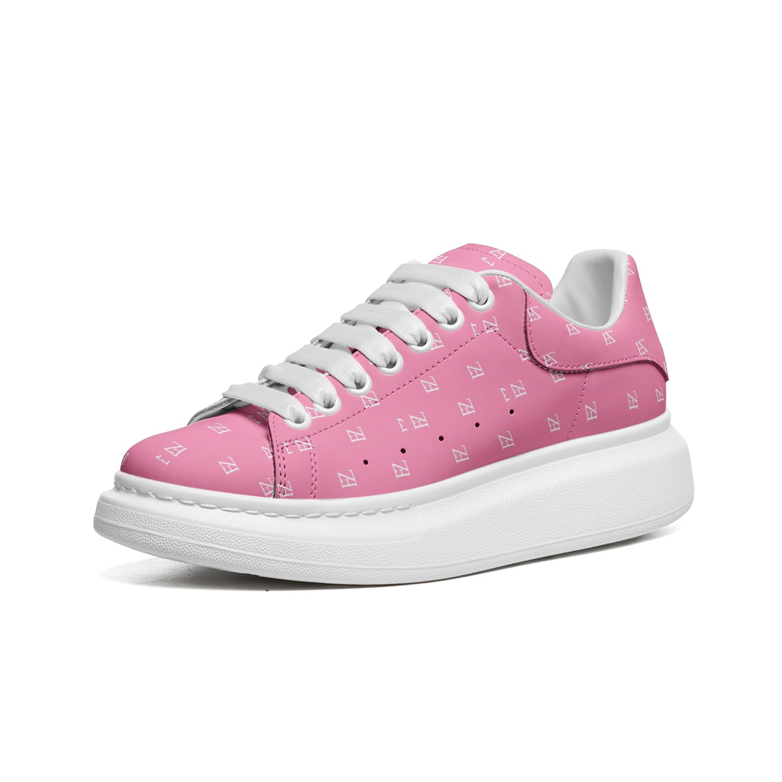 FZ Unisex Non Slip Lace Up Faux Leather Sneakers