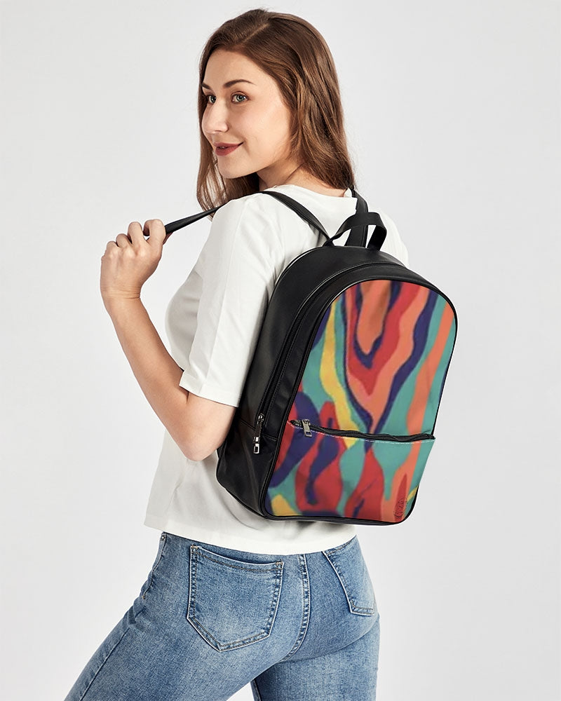 FZ AFRICAN PRINT Classic Faux Leather Backpack - FZwear