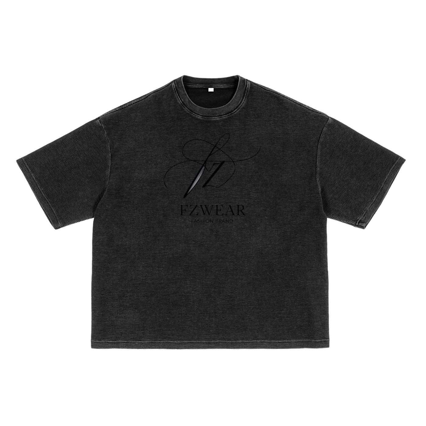FZ Unisex Waffle-Texture Washed Boxy Tee