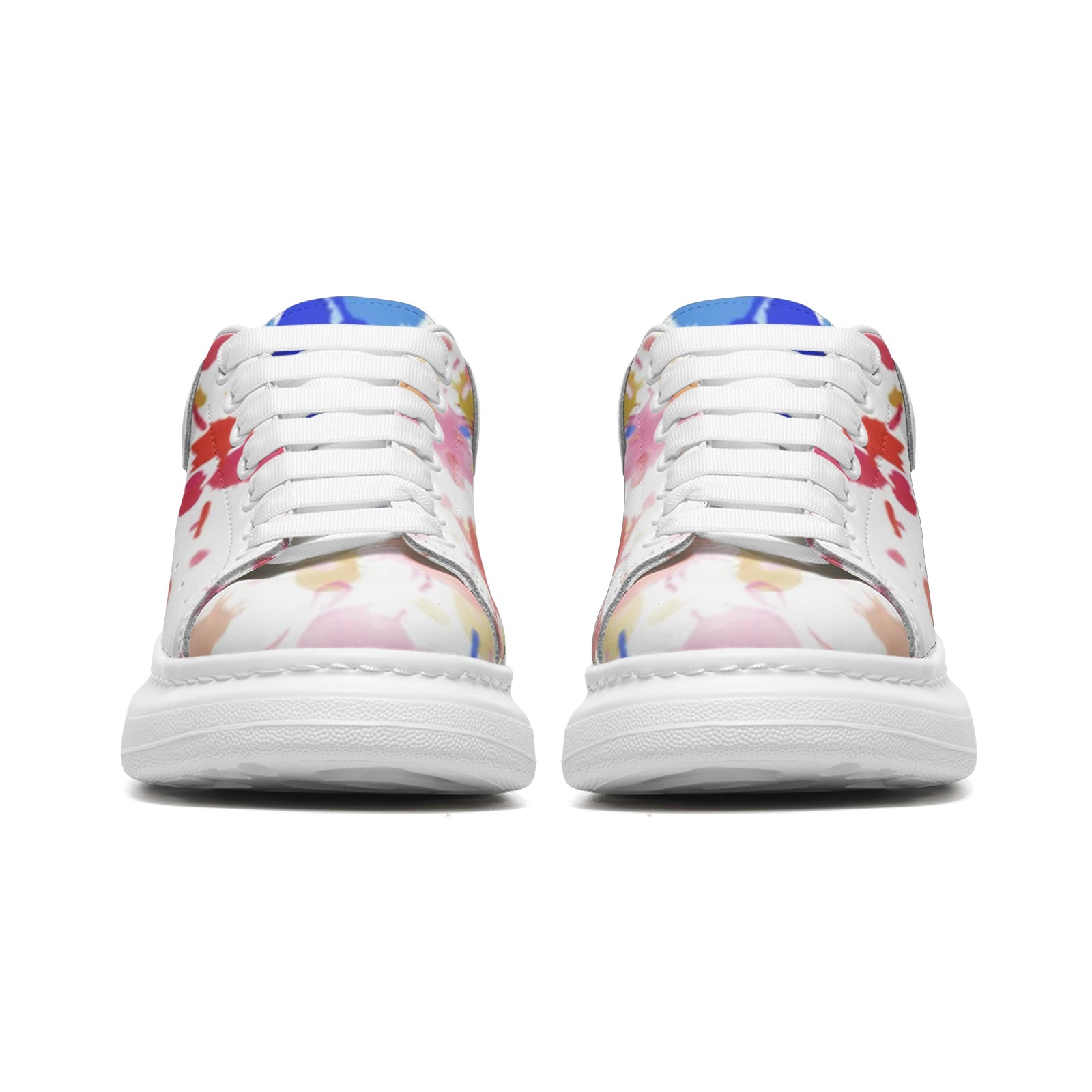 FZ Unisex Non Slip Lace Up Faux Leather Sneakers