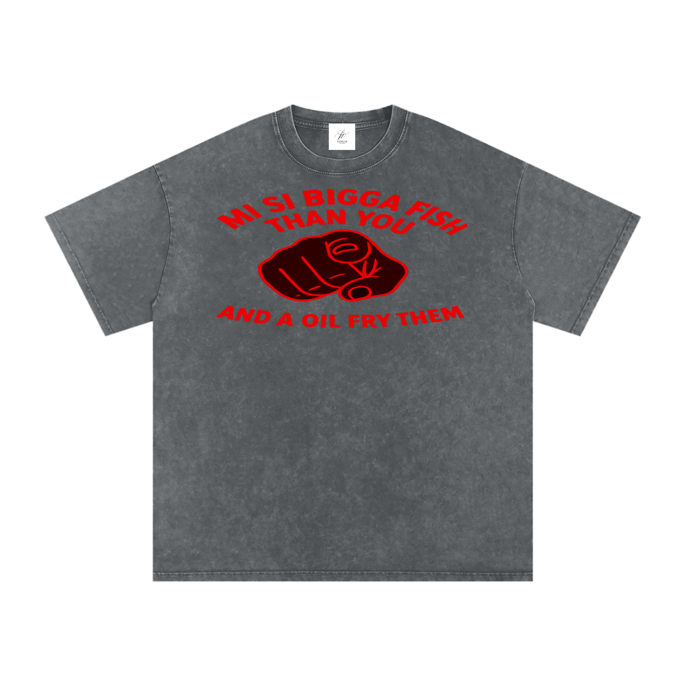 FZ Unisex Acid Wash Fry Oversize Tee