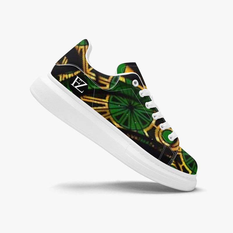 FZ Unisex African Print Leather Oversized Sneakers - FZwear