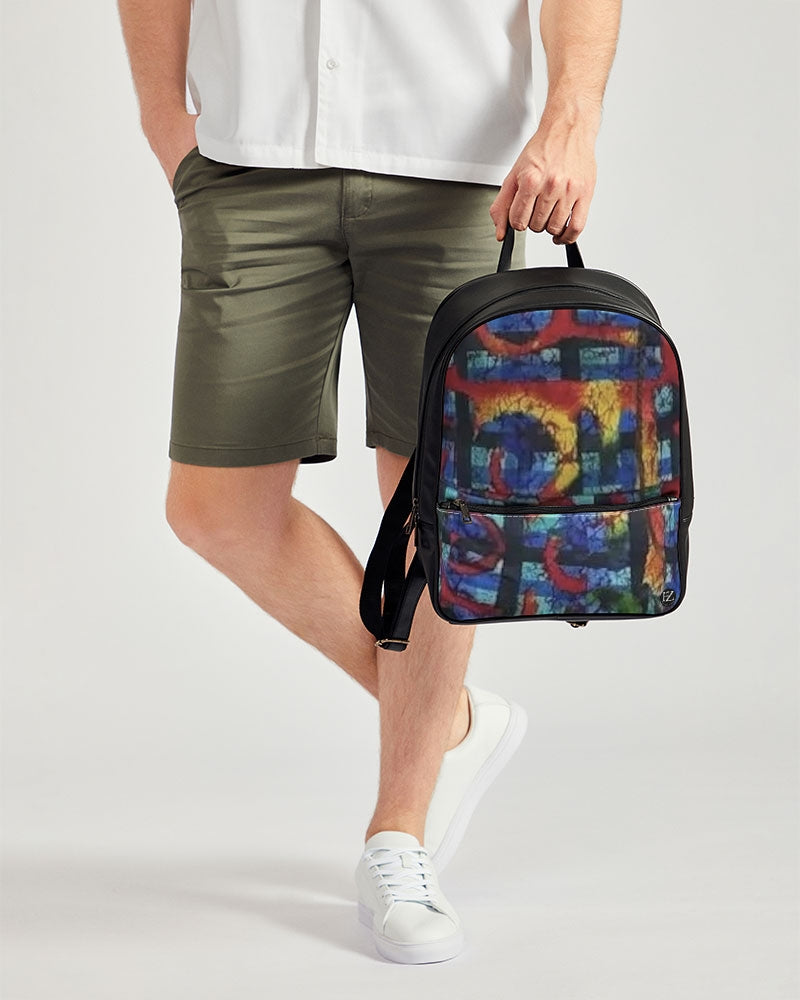 FZ AFRICAN ABSTRACT PRINT Classic Faux Leather Backpack