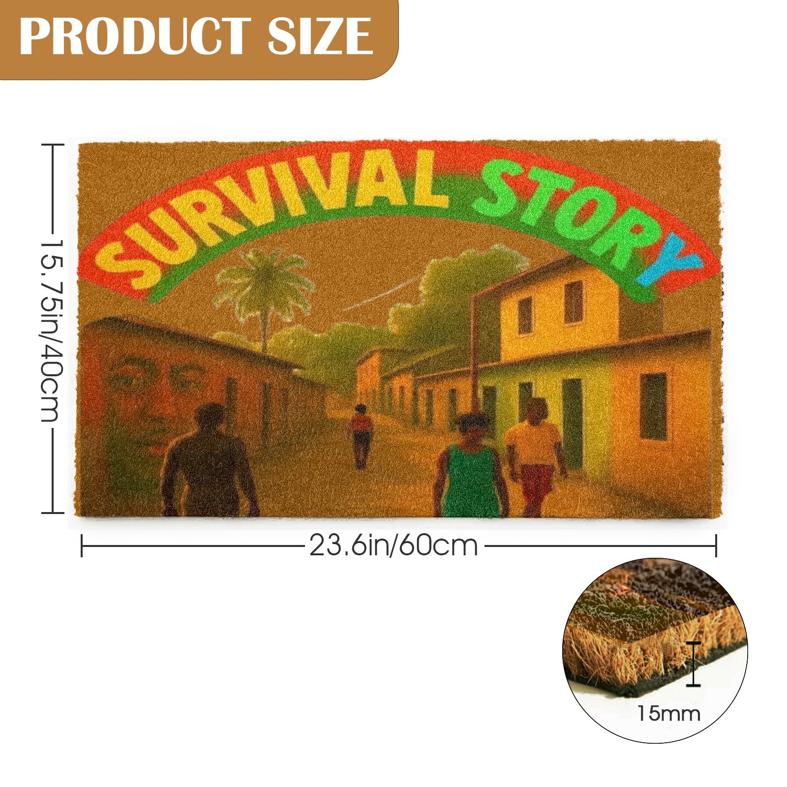 FZ Story Natural Coir Doormat