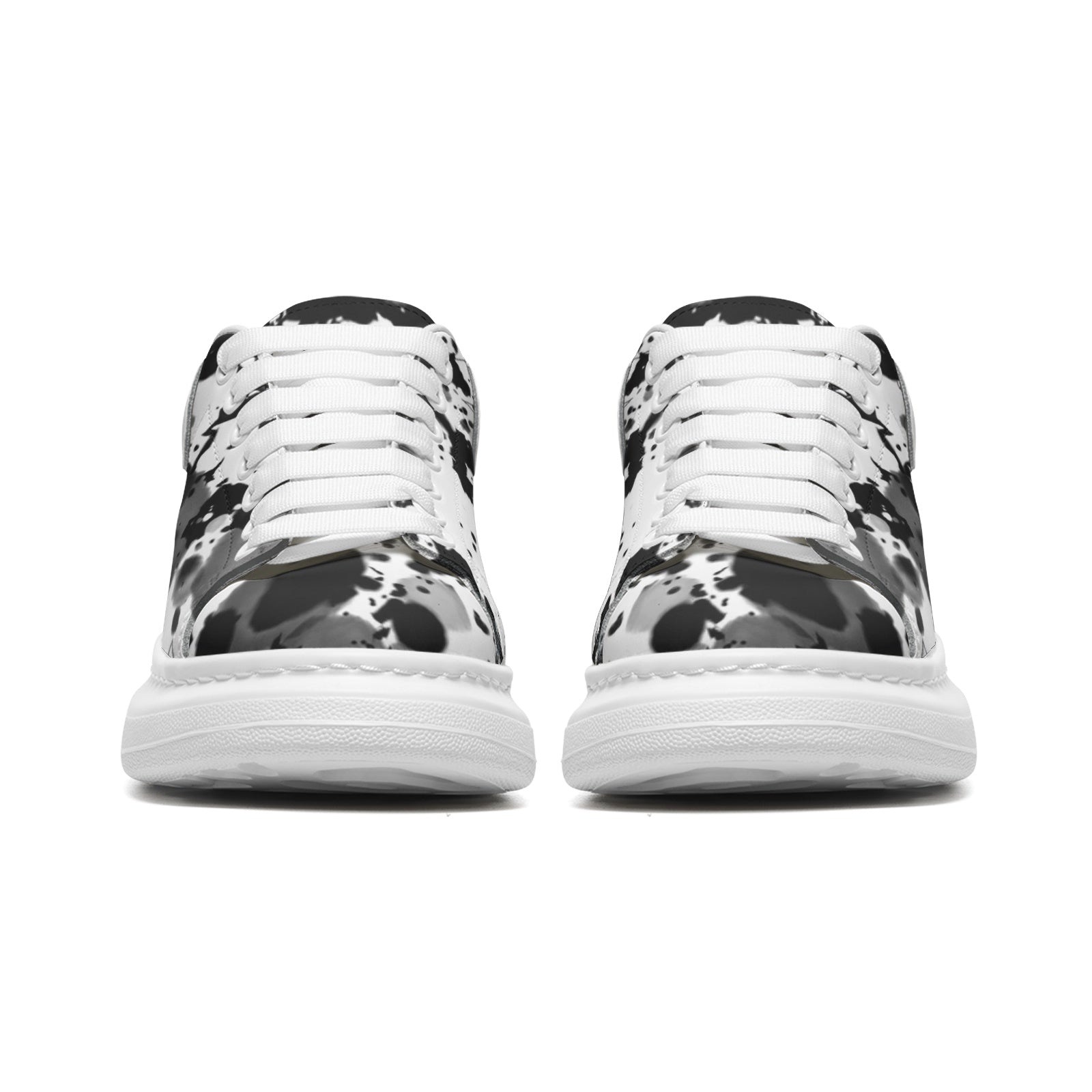 FZ Unisex Non Slip Lace Up Faux Leather Sneakers