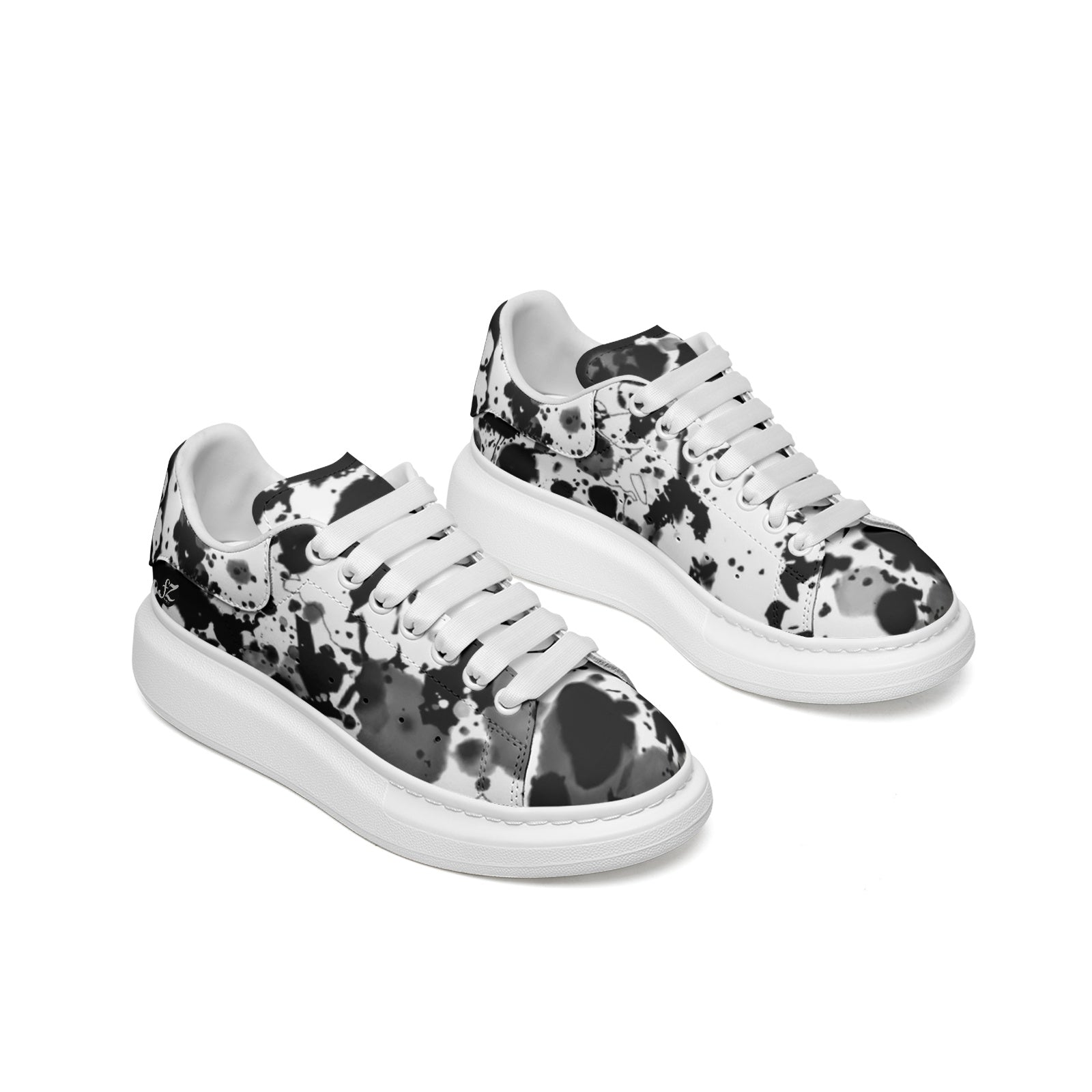 FZ Unisex Non Slip Lace Up Faux Leather Sneakers