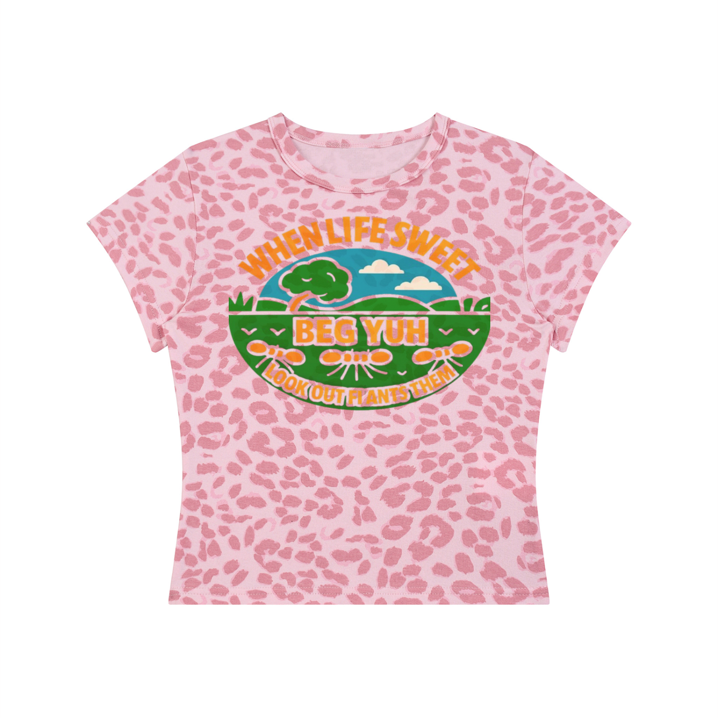 FZ Women's Leopard Print Life Crop Tee
