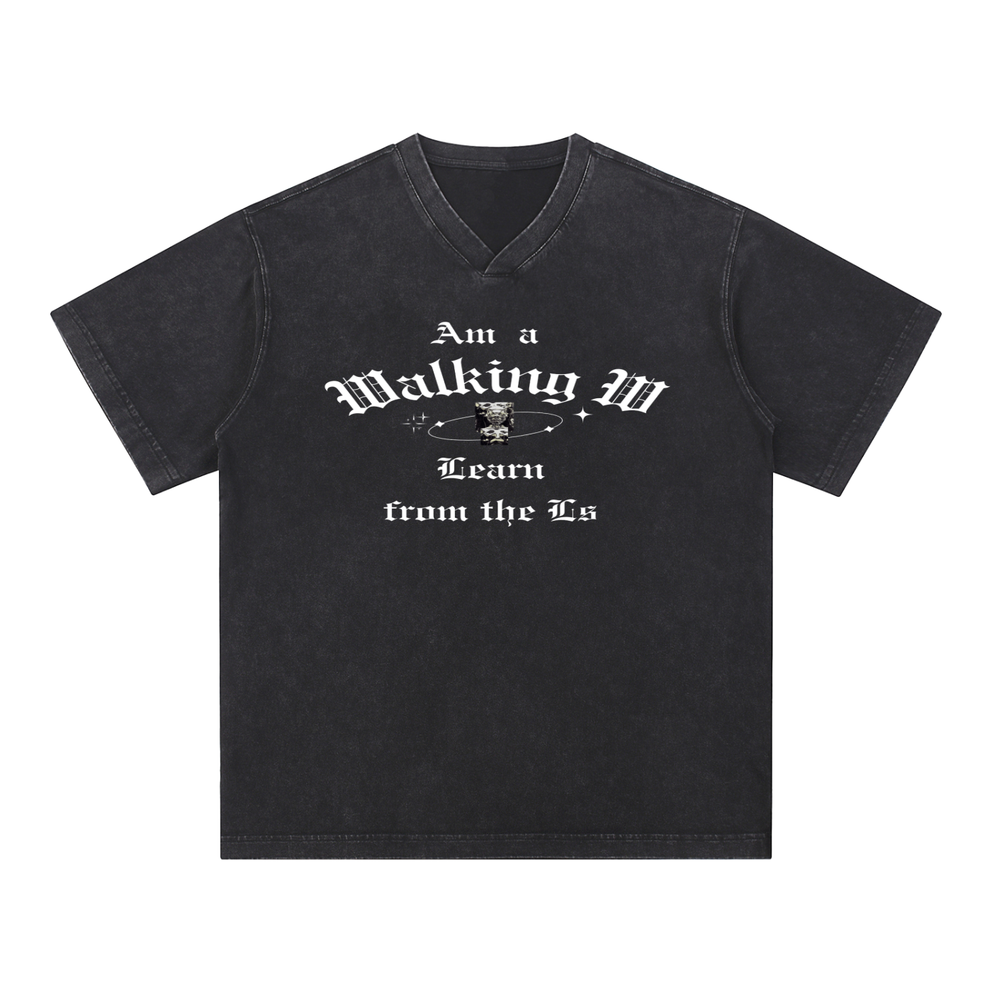 FZ Unisex Snow Washed V-Neck Cotton Tee